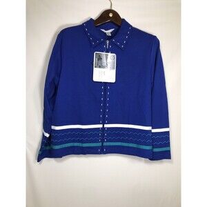 Blast Studio Jacket Blue Zip Up Women's Size Petite Small